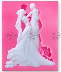 The Baking Curv Bride and Groom Fondant Cake Topper Silicone Mold Couple Dancing