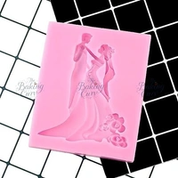 The Baking Curv Bride and Groom Fondant Cake Topper Silicone Mold Couple Dancing