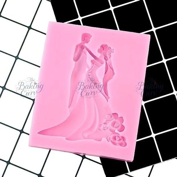The Baking Curv Bride and Groom Fondant Cake Topper Silicone Mold Couple Dancing