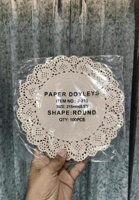 The Baking Curv Paper Doilies | Round Placemats | Decorative Accessories | Disposable Paper Mats Silver Round (Pack of 100) - 5.5 Inch