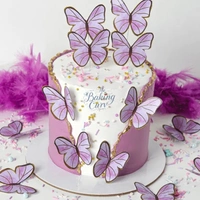 The Baking Curv Pastel Purple Butterfly Cake Toppers – Pack of 10 Elegant Decorative Butterflies| Cake Decoration