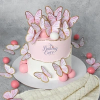 The Baking Curv Pastel Pink Butterfly Cake Toppers – Pack of 10 Elegant Decorative Butterflies| Cake Decoration