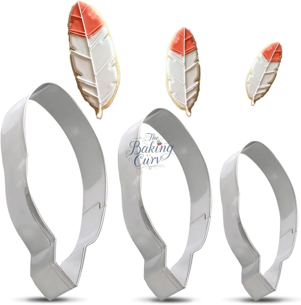 "Feather Fondant Cutter Set – 3 Pcs Cake Decorating Molds for Feather Designs & Sugar Craft"