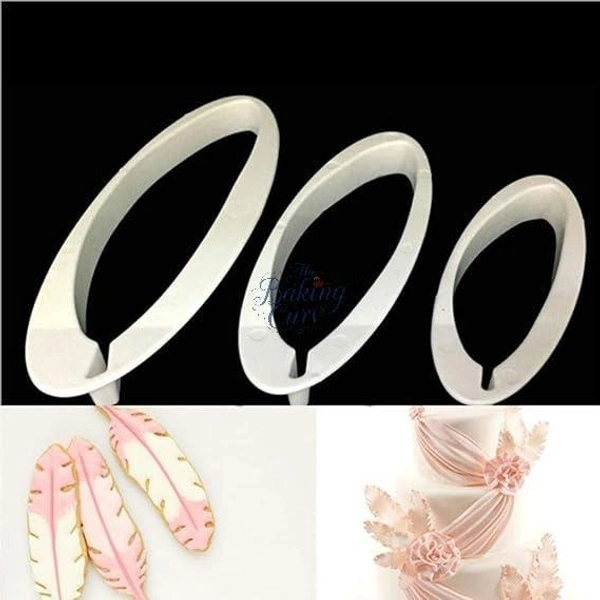 "Feather Fondant Cutter Set – 3 Pcs Cake Decorating Molds for Feather Designs & Sugar Craft"