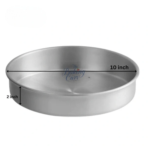 The Baking Curv 10 x 2 Inch Height Premium Silver Aluminum Round Cake Tin  – Professional-Grade Bakeware for Perfect Cakes, Cheesecakes, Brownies, Muffins, Pies, Tarts, Gourmet Desserts & More