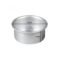 The Baking Curv 5 x 2 Inch Height Premium Silver Aluminum Round Cake Tin  – Professional-Grade Bakeware for Perfect Cakes, Cheesecakes, Brownies, Muffins, Pies, Tarts, Gourmet Desserts & More