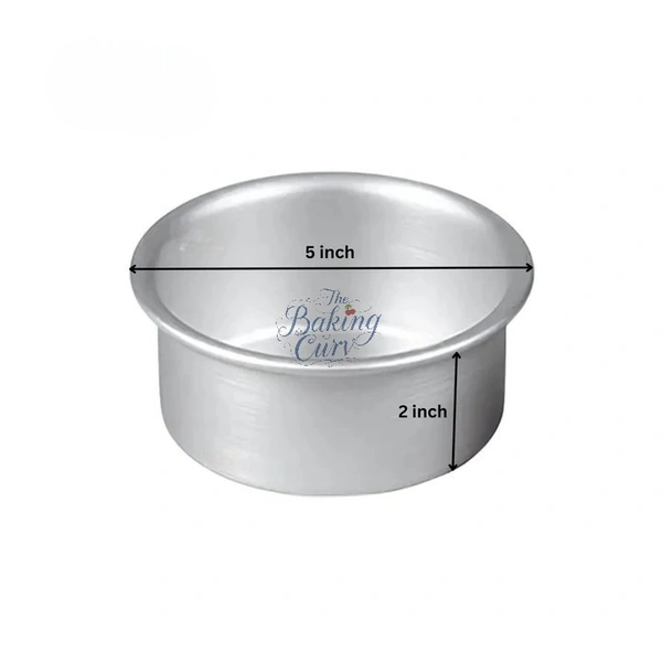 The Baking Curv 5 x 2 Inch Height Premium Silver Aluminum Round Cake Tin  – Professional-Grade Bakeware for Perfect Cakes, Cheesecakes, Brownies, Muffins, Pies, Tarts, Gourmet Desserts & More