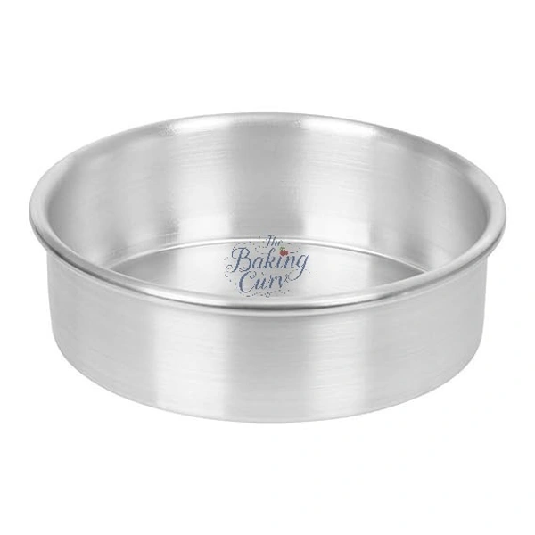 The Baking Curv 6 x 2 Inch Height Premium Silver Aluminum Round Cake Tin  – Professional-Grade Bakeware for Perfect Cakes, Cheesecakes, Brownies, Muffins, Pies, Tarts, Gourmet Desserts & More