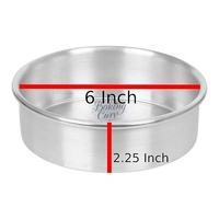 The Baking Curv 6 x 2 Inch Height Premium Silver Aluminum Round Cake Tin  – Professional-Grade Bakeware for Perfect Cakes, Cheesecakes, Brownies, Muffins, Pies, Tarts, Gourmet Desserts & More