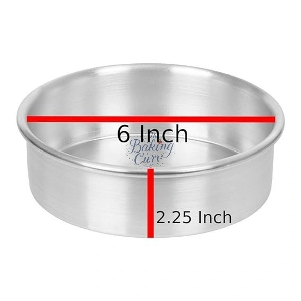 The Baking Curv 6 x 2 Inch Height Premium Silver Aluminum Round Cake Tin  – Professional-Grade Bakeware for Perfect Cakes, Cheesecakes, Brownies, Muffins, Pies, Tarts, Gourmet Desserts & More