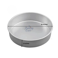 The Baking Curv 8 x 2 Inch Height Premium Silver Aluminum Round Cake Tin  – Professional-Grade Bakeware for Perfect Cakes, Cheesecakes, Brownies, Muffins, Pies, Tarts, Gourmet Desserts & More