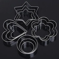 The Baking Curv 12 Pcs Stainless Steel Cookie Cutter Set – Assorted Shapes for Baking & Fondant Decoration