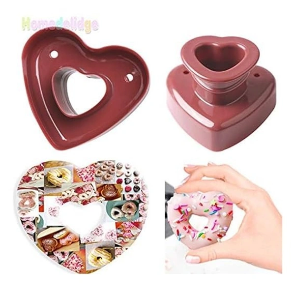 The Baking Curv Heart Donut Shape Cutter – Plastic Mould for Donuts, Cookies & Fondant Decoration