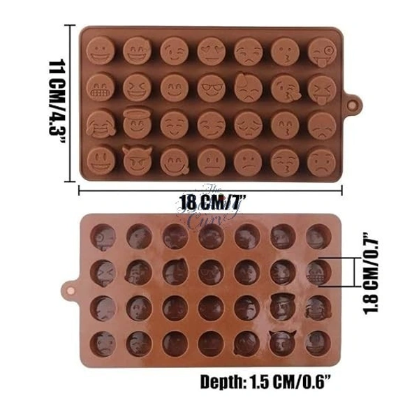 The Baking Curv Emoji Shape Silicone Mould – Non-Stick Tray for Chocolate, Candy, Jelly & Fun Baking Projects