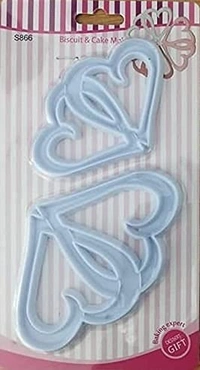 The Baking Curv Entwined Heart Fondant Cutter – Plastic Embosser & Mould for Cake Decorating