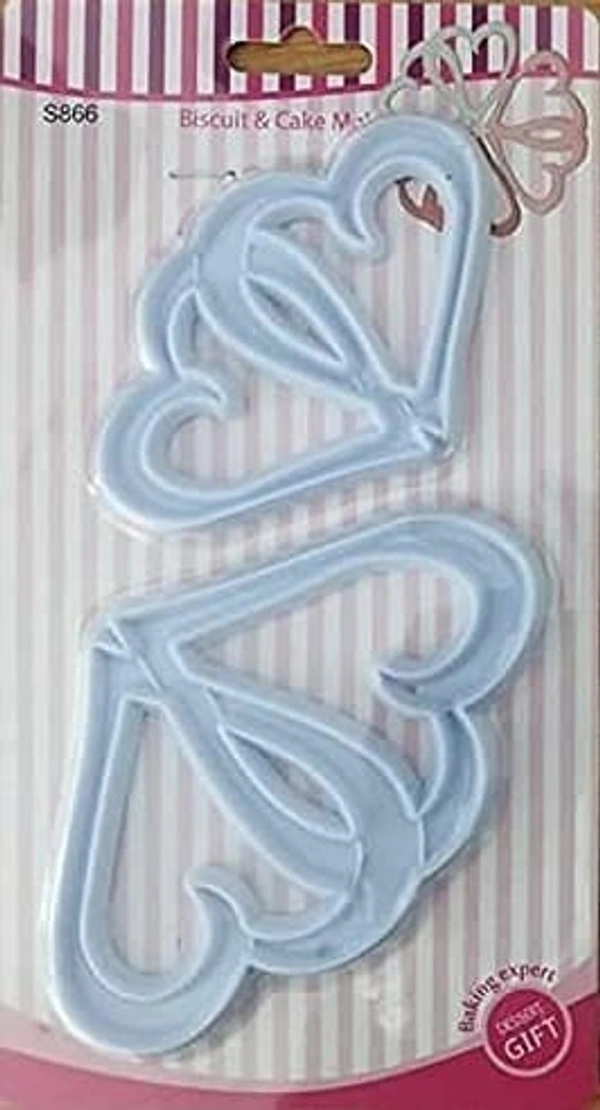 The Baking Curv Entwined Heart Fondant Cutter – Plastic Embosser & Mould for Cake Decorating