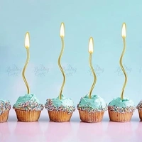 The Baking Curv Golden Spiral Candle | Cake Decoration Candle 