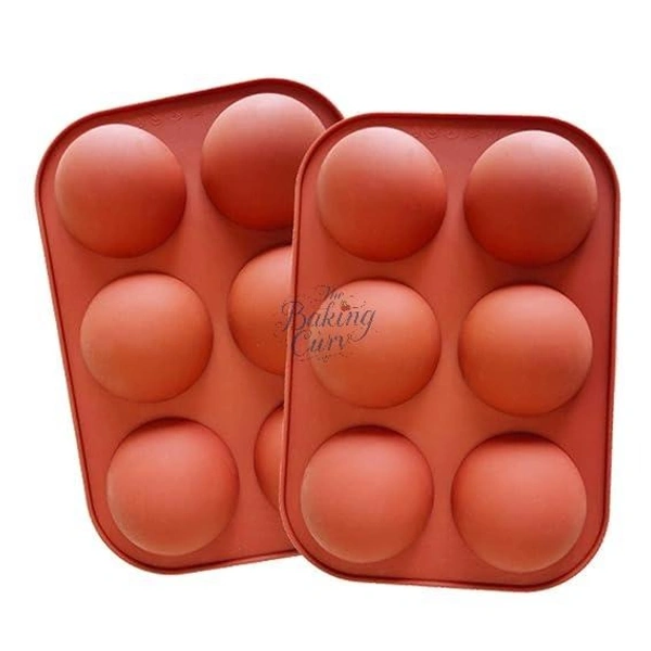 The Baking Curv Half Sphere Silicone Mould Large 6-Cavity