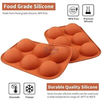 The Baking Curv Half Sphere Silicone Mould Large 6-Cavity