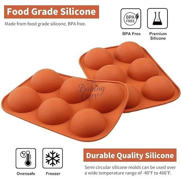 The Baking Curv Half Sphere Silicone Mould Large 6-Cavity