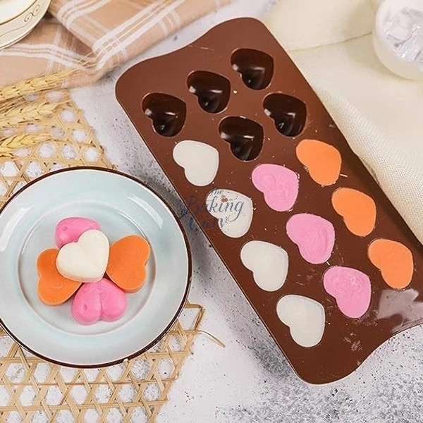 The Baking Curv Heart Dot Shape Silicone Chocolate Mould – Non-Stick Tray for Mini Candies, Garnish & Dessert Decoration