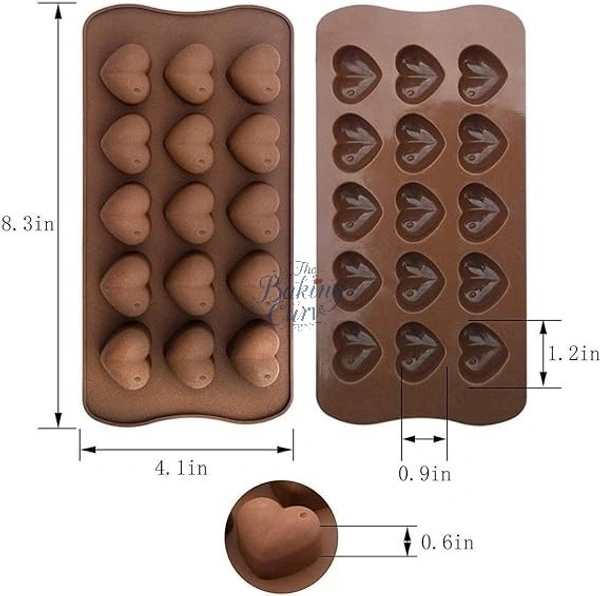 The Baking Curv Heart Dot Shape Silicone Chocolate Mould – Non-Stick Tray for Mini Candies, Garnish & Dessert Decoration