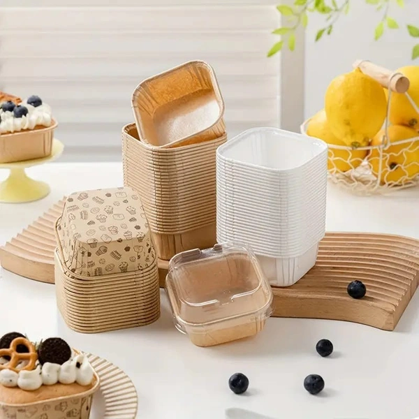 Direct Brownie Baking Cup with Lid – Oven-Safe, Greaseproof, Disposable | The Baking Curv - Pack Of 25