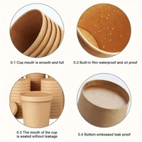 Round Long Paper Tub for Food Packaging – Disposable, Greaseproof, Eco-Friendly | The Baking Curv - Pack Of 5