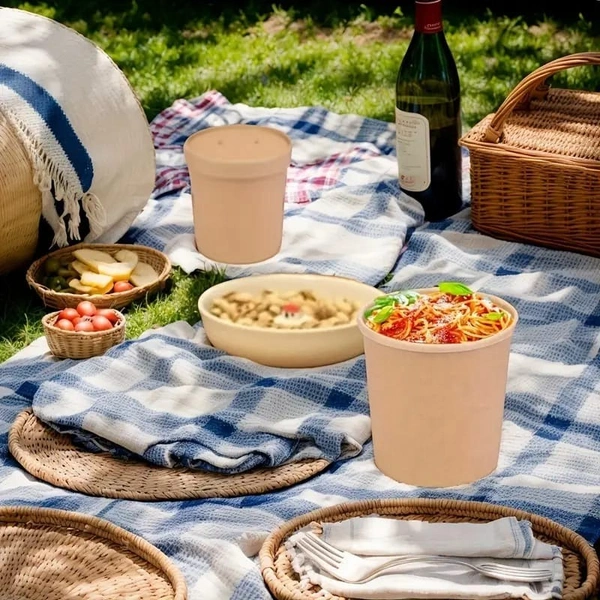 Round Long Paper Tub for Food Packaging – Disposable, Greaseproof, Eco-Friendly | The Baking Curv - Pack Of 5