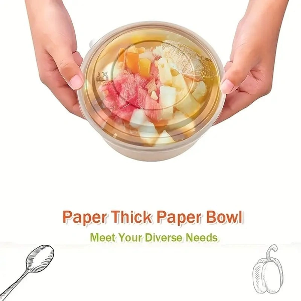 Round Paper Tub with Lid – Food-Grade, Leak-Resistant, Disposable Container | The Baking Curv - Pack Of 25