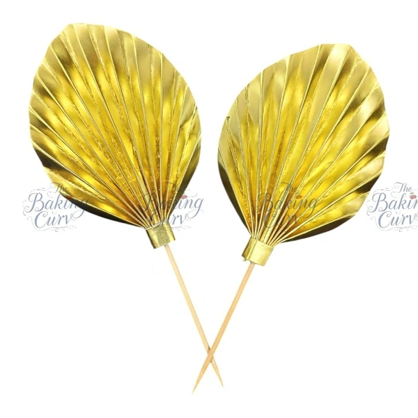 The Baking Curv Golden Paper Palm Leaf 2 Pcs Pair