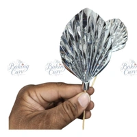 The Baking Curv Silver Paper Palm Leaf 2 Pcs Pair
