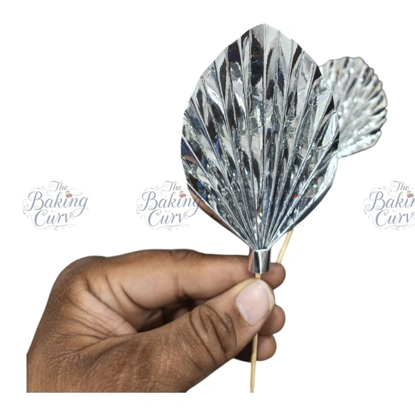 The Baking Curv Silver Paper Palm Leaf 2 Pcs Pair