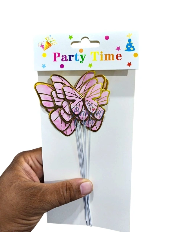 The Baking Curv Pastel Pink Butterfly Cake Toppers – Pack of 10 Elegant Decorative Butterflies| Cake Decoration