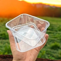 The Baking Curv Rectangle Tiramisu Plastic Container| Sturdy | Sleek  - Pack of 5