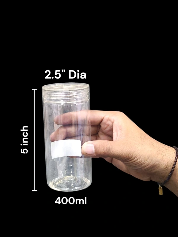The Baking Curv Transperent Pet Jar 2.5" Dia 5 inch Height (400ml) Jar. | Hamper Box Jar