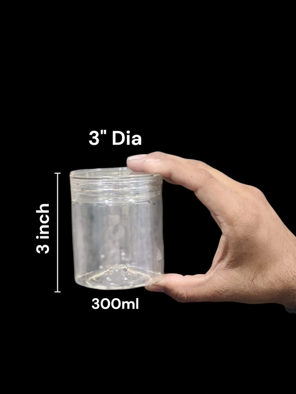 The Baking Curv Transparent Pet Jar 3" Dia 3 inch height (300ml)(CP-18) Baby Jar 