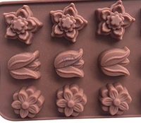 The Baking Curv Leaf & Flower Shape Silicone Chocolate Mould – 15-Cavity Non-Stick Tray for Candy Making & Cake Decoration