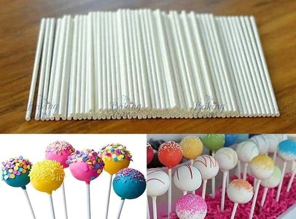 The Baking Curv Lollipop Sticks – 4.5 Inch Food-Grade Sturdy Sticks for Cake Pops, Candy, Chocolates & DIY Treats - Pack of 100