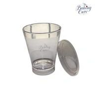 The Baking Curv Mousse Cup Glass With Lid | Ideal for Desserts, Mousse, Puddings