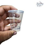 The Baking Curv Mousse Cup Glass With Lid | Ideal for Desserts, Mousse, Puddings