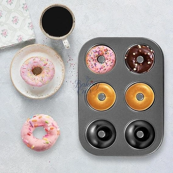 TheBakingCurv Aluminium Donut Tray 6 Cavity | Non-Stick Mould for Perfect Donuts , Cupcakes & Medu Vada 