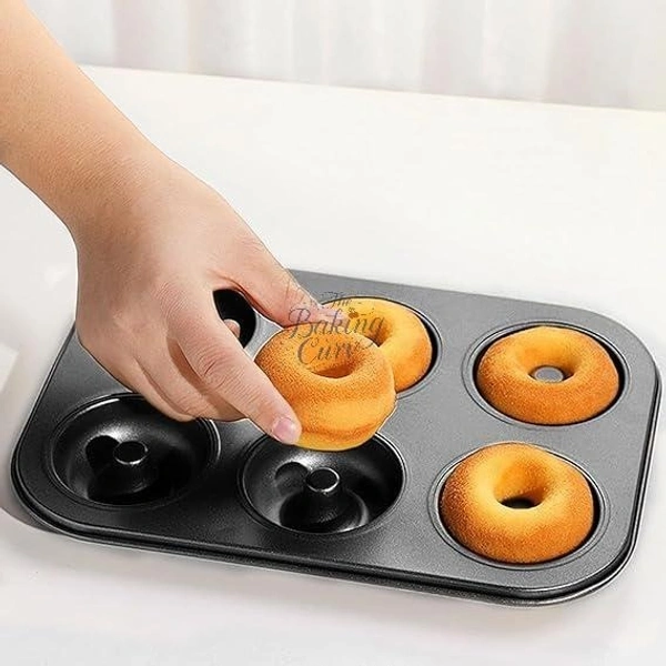 TheBakingCurv Aluminium Donut Tray 6 Cavity | Non-Stick Mould for Perfect Donuts , Cupcakes & Medu Vada 