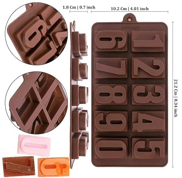 The Baking Curv Silicone Chocolate Number Mould – Flexible Mould for DIY Chocolates, Cakes & Fondant