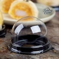 The Baking Curv Transparent Dessert Container – Dome Style 7x5cm - Pack Of 100, Black