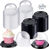 The Baking Curv Transparent Dessert Container – Dome Style 7x5cm - Pack Of 100, Black