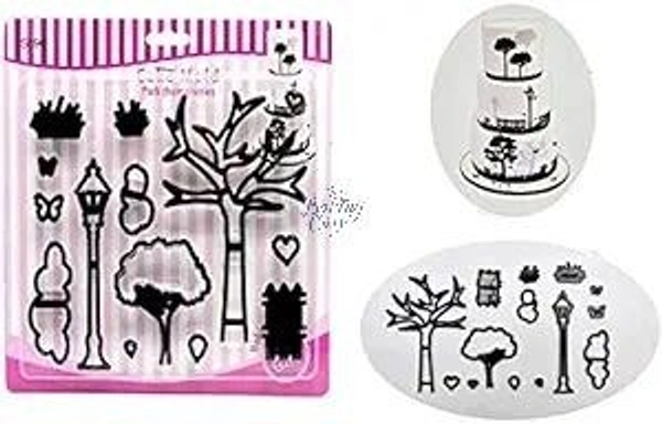 "Park Theme Silhouette Cookie Cutter – Scenic Outdoor Shapes for Fondant & Cookies"