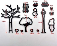 "Park Theme Silhouette Cookie Cutter – Scenic Outdoor Shapes for Fondant & Cookies"