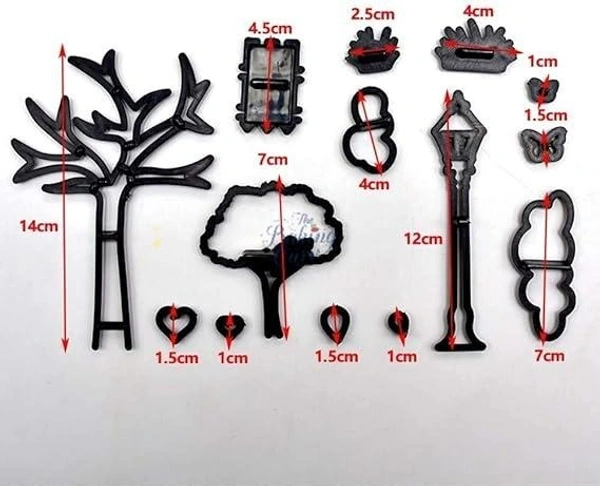 "Park Theme Silhouette Cookie Cutter – Scenic Outdoor Shapes for Fondant & Cookies"