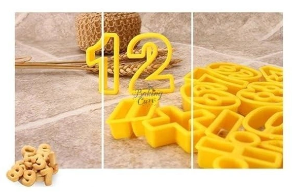 "Plastic Number & Math Sign Fondant Cutter Set – 0–9 Digits & Symbols for Cake Decorating"